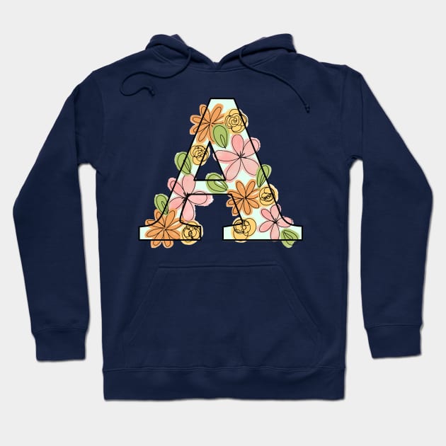 Floral Letter 'A' Hoodie by Gold Star Creative